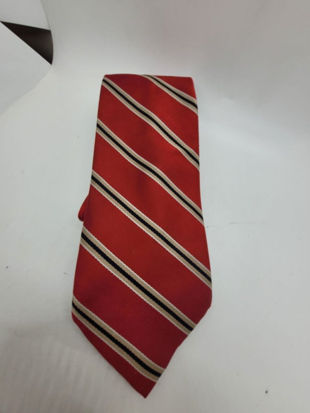 VTG REPP 100% Silk Stripped Neck Tie Warren St. Quality Shop USA Old Money